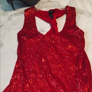 Sequin sleeveless top.